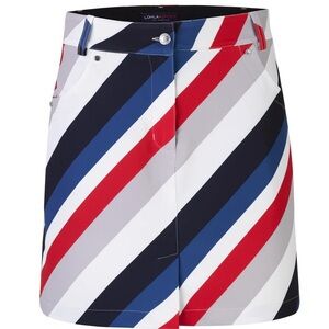 LOHLA Golf SPORT Broadway Red White Blue Side Stripe Skort 17” Length